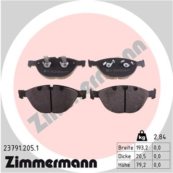 Zimmermann Bremsen  Sport Bremsscheiben  Bremsbeläge für BMW E60 E63 E64 vorne