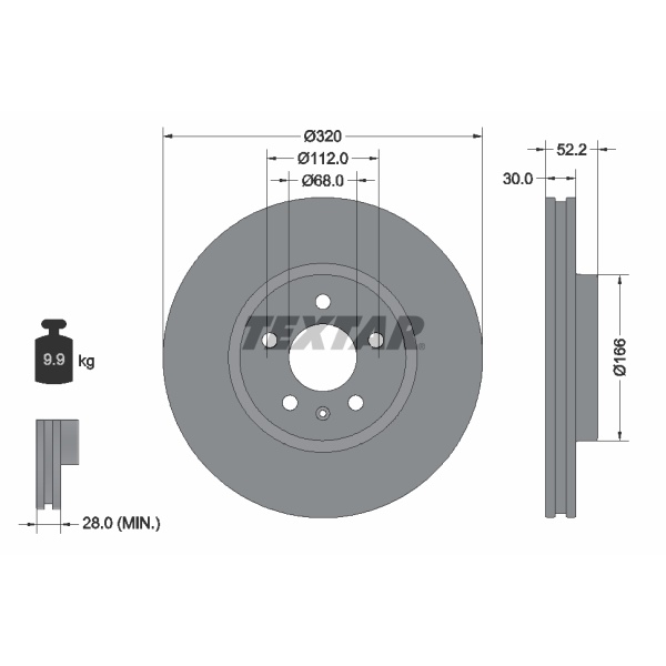 Textar Bremsscheiben + Beläge vorne für AUDI A4 B8 8K