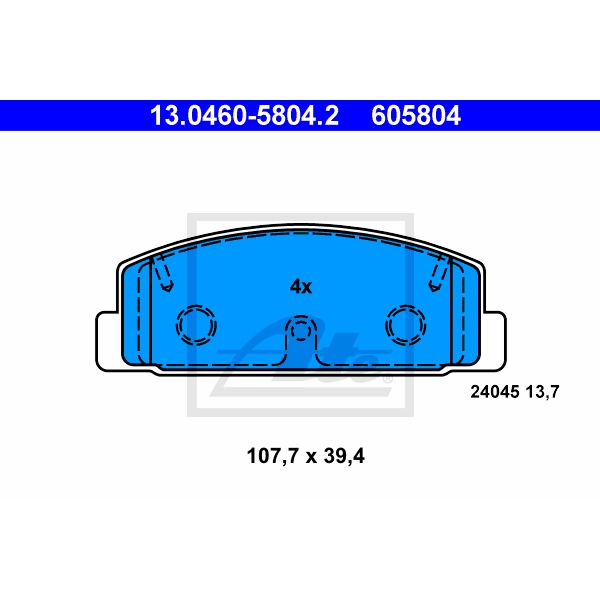 ATE Bremsenset hinten Bremsscheiben + Bremsbeläge für MAZDA 6 Sport Kombi