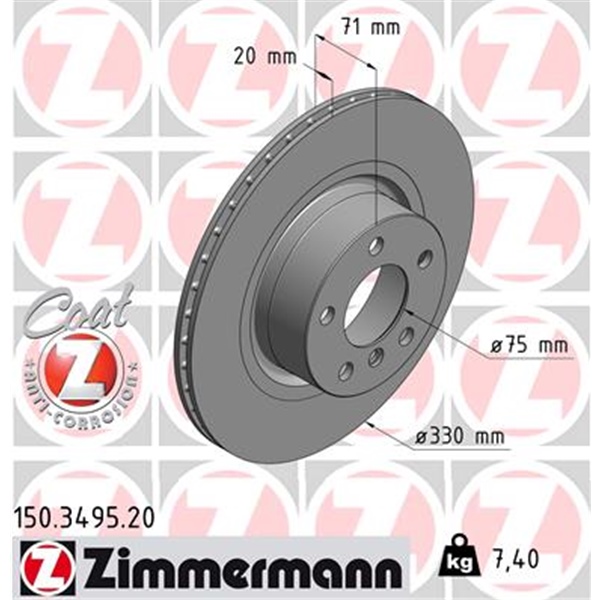 Zimmermann Bremsen Kit Bremsscheiben + Bremsbeläge für BMW X3 F25 X4 F26 hinten