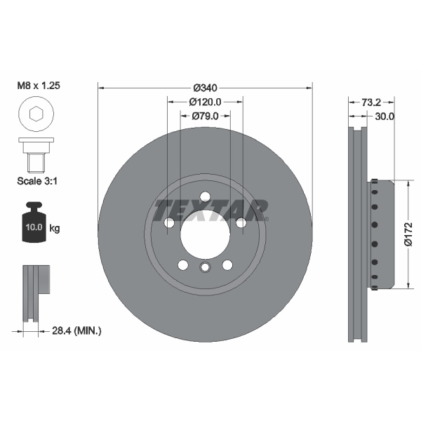 Textar Bremsscheiben Ø 340Mm Beläge Wk Für Bmw F20/21 F30-34 F32-36 vorne
