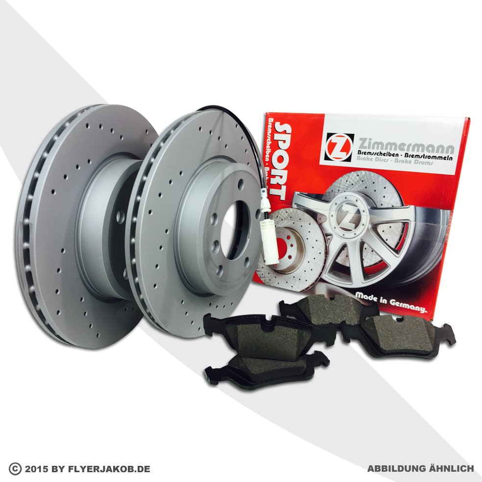Zimmermann Gelochte Sport Bremsscheiben 330mm Beläge hinten für BMW 5Er F11
