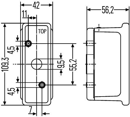 HELLA Umrissleuchte 2XS 007 841-011 12V 24V Halogen für Mercedes MAN DAF