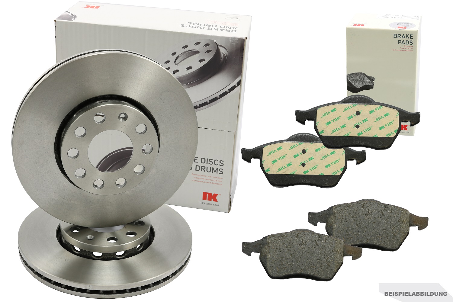 NK Bremsscheiben + Beläge vorne für OPEL Agila B + für SUZUKI Splash + Swift 3