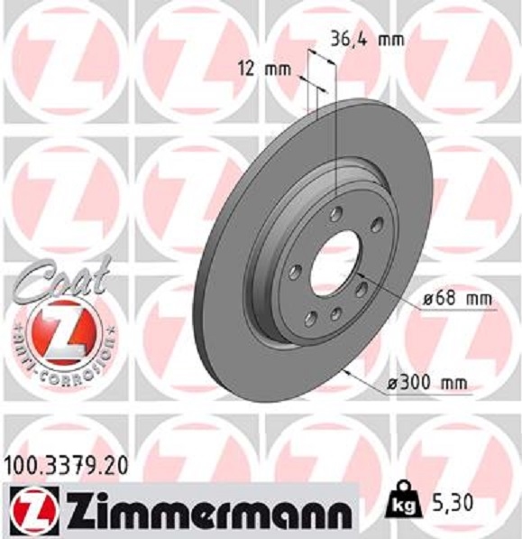Zimmermann Bremsscheiben 300mm + Beläge Hinten für AUDI A4 B9 A5 5f Ab Bj. 2015