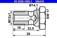 Ate 03.3520-1003.1 Hohlschraube für Hanomag Kässbohrer Magirus Deutz Steyr Vag