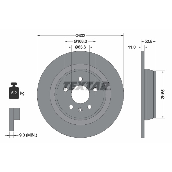 Textar Bremsscheiben 302mm Beläge hinten für FORD Mondeo 4 Iv Mk4 Kuga 1 I Mk1