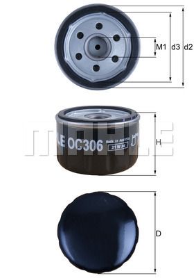 Mahle OC 306 Ölfilter für Bmw Kymco
