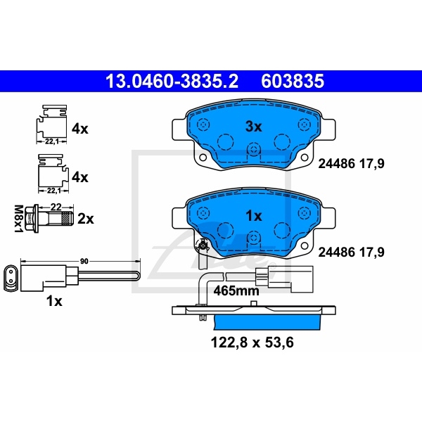 ATE Bremsenset vorne + hinten Bremsscheiben + Bremsbeläge FORD TRANSIT Kasten