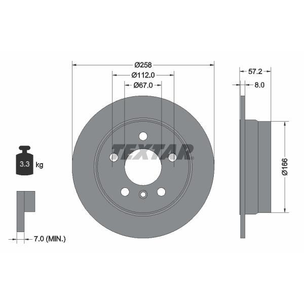 Textar BREMSSCHEIBEN + BELÄGE HINTEN MERCEDES A-KLASSE W169 + B-KLASSE W245