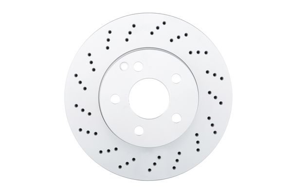 Bosch Gelochte Bremsscheiben + Beläge vorne für MERCEDES C-Klasse W204 S204