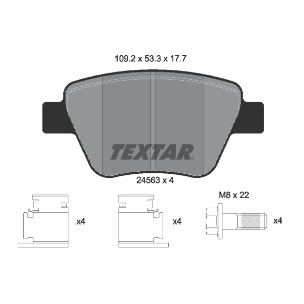 Textar Bremsenset hinten Bremsscheiben + Bremsbeläge für VW Golf 6