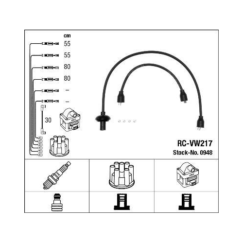 Ngk 0948 Zündleitungssatz für Audi Seat Skoda VW Lamborghini Bentley