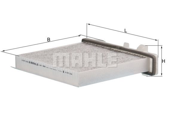 Original MAHLE / KNECHT Innenraumluftfilter, Aktivkohle F 6/132 LAK 589
