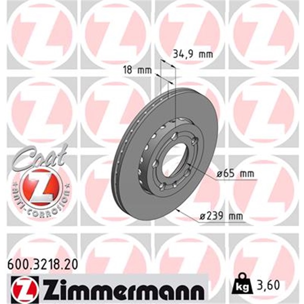 Zimmermann Bremsscheiben Beläge vorne für SKODA Fabia I Ii 1Lm/1Lb VW Fox 1Zn
