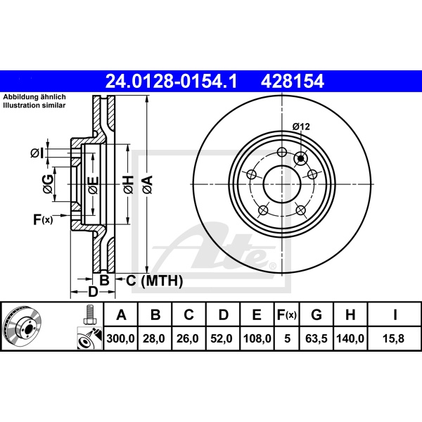 ATE Bremsenset vorne + hinten Bremsscheiben + Bremsbeläge für FORD S-Max