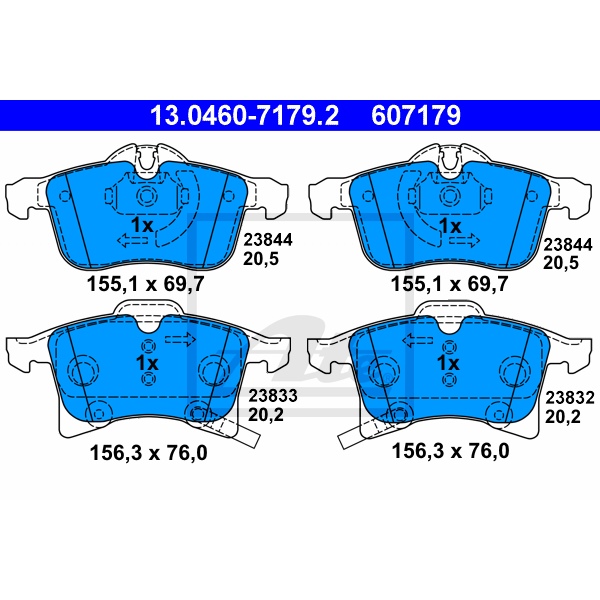 ATE Bremsscheiben Beläge vorne für OPEL Astra H Combo Zafira B