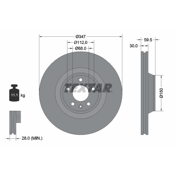 Textar Bremsenset vorne Bremsscheiben + Bremsbeläge für AUDI A6 Allroad