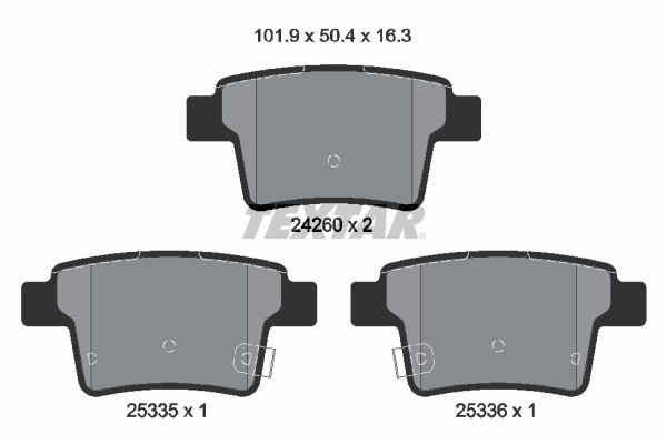TEXTAR BREMSSCHEIBEN + BELÄGE HINTEN passend für FORD MONDEO MK3