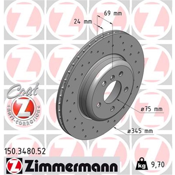 Zimmermann Sport Bremsscheiben Beläge Für Bmw 5Er F11 535I 520-535D hinten