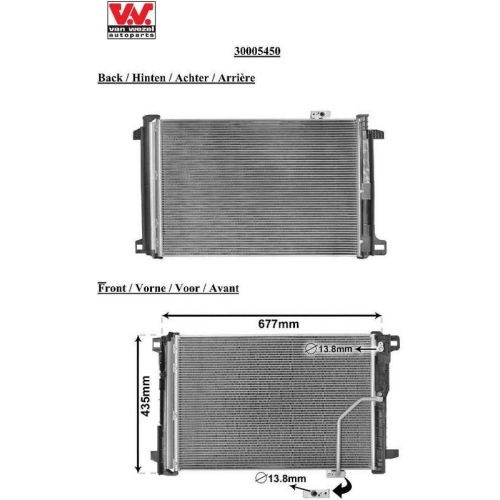 Van Wezel 30005450 Kondensator Klimaanlage für Mercedes Benz Mercedes Benz