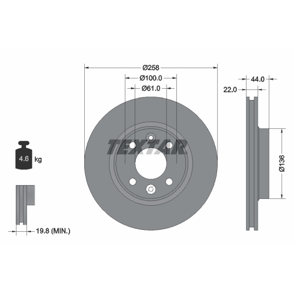 Textar Bremsscheiben + Beläge vorne für RENAULT Clio 4 Twingo 3 für SMART 453