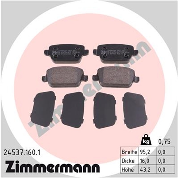Zimmermann Bremsenset vorne + hinten Scheiben + Beläge für FORD Mondeo Iv Mk4