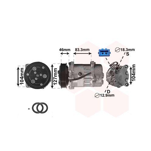Original Van Wezel Kompressor, Klimaanlage 5800K050