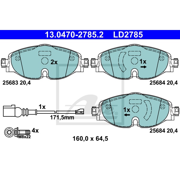 ATE Powerdisc scheiben Ceramic beläge vorne hinten für SKODA Octavia Combi Rs