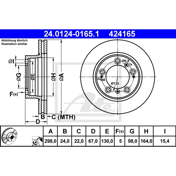 ATE Bremsscheiben Ø298mm + Bremsbeläge vorne für PORSCHE Boxster (986) 2.5+2.7