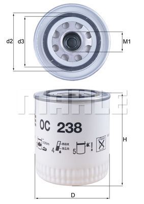 MAHLE/KNECHT Ölwechselfilter OC 238  