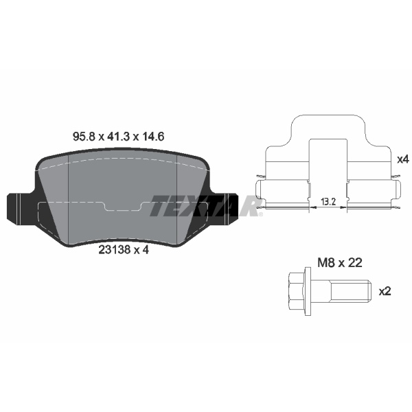 Textar Bremsscheiben + Beläge hinten für MERCEDES A-Klasse W169 + B-Klasse W245