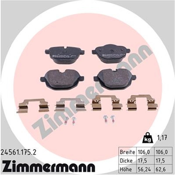 Zimmermann Bremsscheiben Beläge hinten für BMW 6 Gran Turismo (G32)