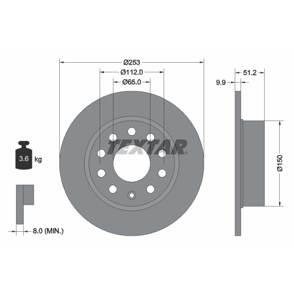 Textar Bremsenset hinten Bremsscheiben + Bremsbeläge für AUDI