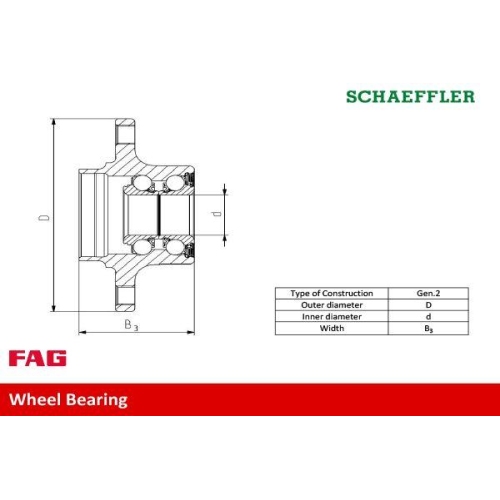 Schaeffler Fag 713 6110 00 Radlagersatz Hinterachse für Audi Seat Skoda VW