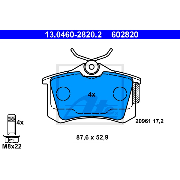 ATE Bremsenset vorne + hinten Bremsscheiben + Bremsbeläge für VW Golf V 