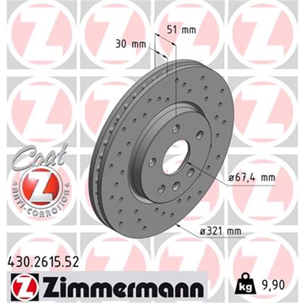 Zimmermann Sport Bremsscheiben für OPEL Insignia A 17 Zoll J61 vorne + hinten