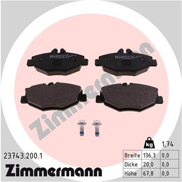 Zimmermann Bremsenset Va  Ha Sport Bremsscheiben  Bremsbeläge für MERCEDES W211