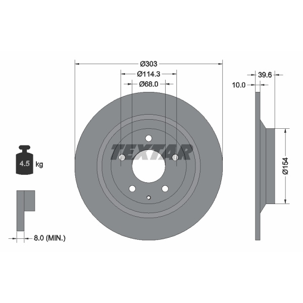 Textar Bremsscheiben Beläge hinten für MAZDA Cx-5 (Ke Gh)