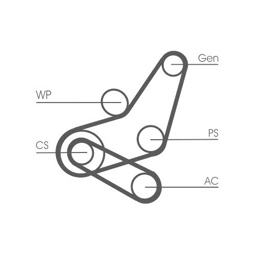 Continental Ctam 6PK1059 ELAST T2 Keilrippenriemensatz für Ford Volvo