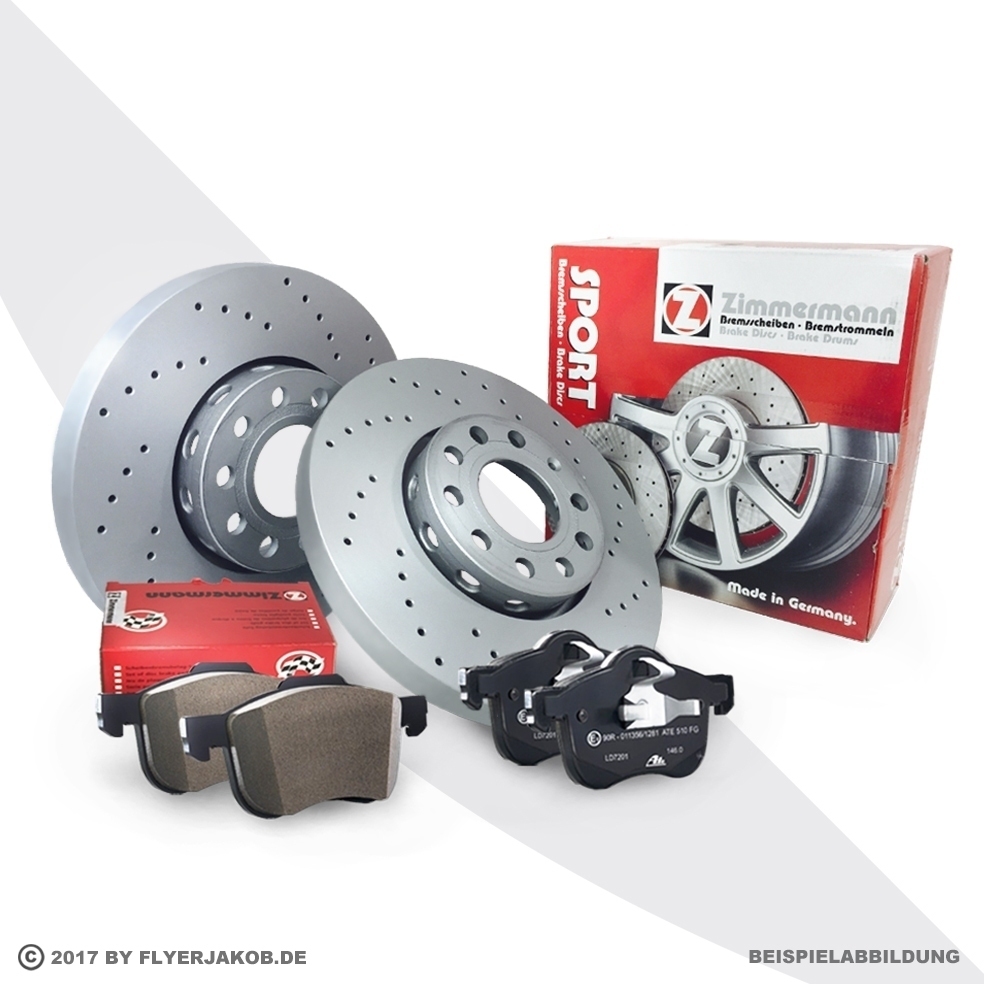 ZIMMERMANN SPORT BREMSEN BREMSSCHEIBEN HINTEN VW TRANSPORTER T4 BUS 2.5 TDI