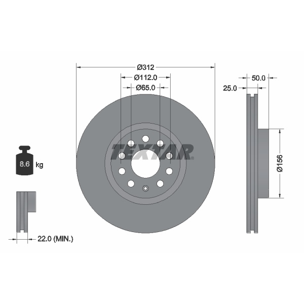 Textar Bremsenset vorne Bremsscheiben + Bremsbeläge PASSAT Variant - VW