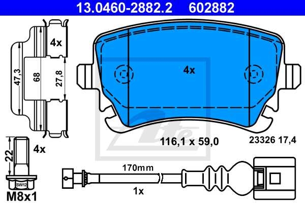 ATE BREMSSCHEIBEN BREMSE BREMSEN BELÄGE VORNE HINTEN VW T5 MULTIVAN 2.5 TDI