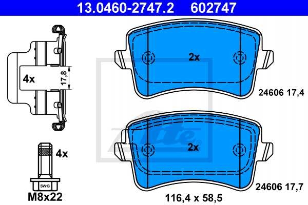 ATE Bremsscheiben + Beläge vorne + hinten Für Audi A4 B8 8K + A5 8T 8F