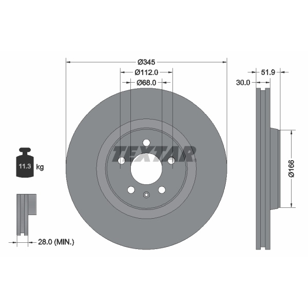 Textar Bremsscheiben Und Beläge vorne für AUDI A6 A7 4G C7 + Q5 8R