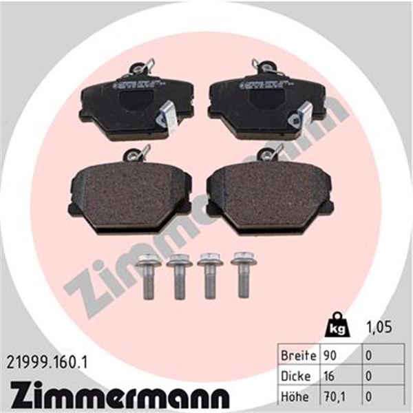 Zimmermann Bremsen  Sport Bremsscheiben  Bremsbeläge Set für SMART 450 452 vorne