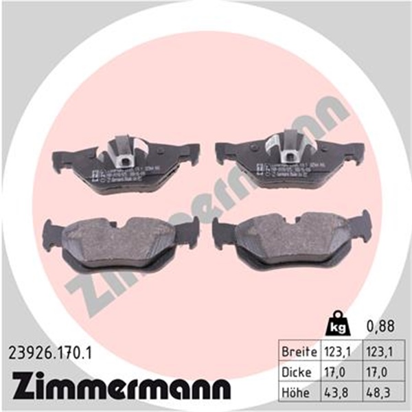 Zimmermann Bremsscheiben + Beläge für BMW 1Er E81/E87 130I 123D vorne + hinten