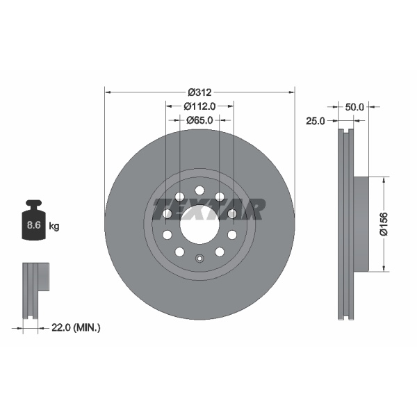 Textar Bremsscheiben + Beläge vorne 312mm für VW Passat Variant 3C5