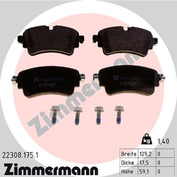 Zimmermann Bremsscheiben 300mm + Beläge Hinten für AUDI A4 B9 A5 5f Ab Bj. 2015