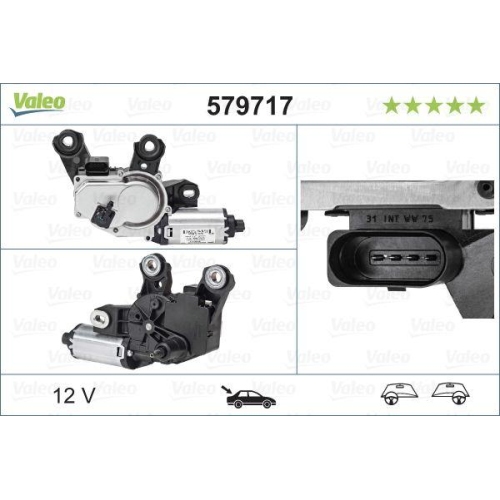 Valeo 579717 Wischermotor Hinten für Audi